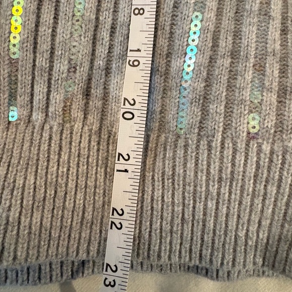 Endless Rose Silver Button-Up Cardigan. Iridescent sequins - Picture 9 of 10